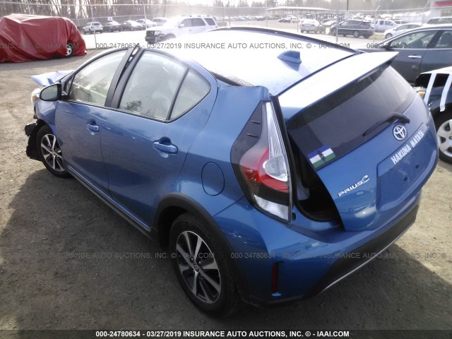 JTDKDTB36J1604010 - 2018 TOYOTA PRIUS C BLUE photo 3