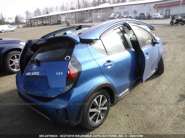 JTDKDTB36J1604010 - 2018 TOYOTA PRIUS C BLUE photo 4