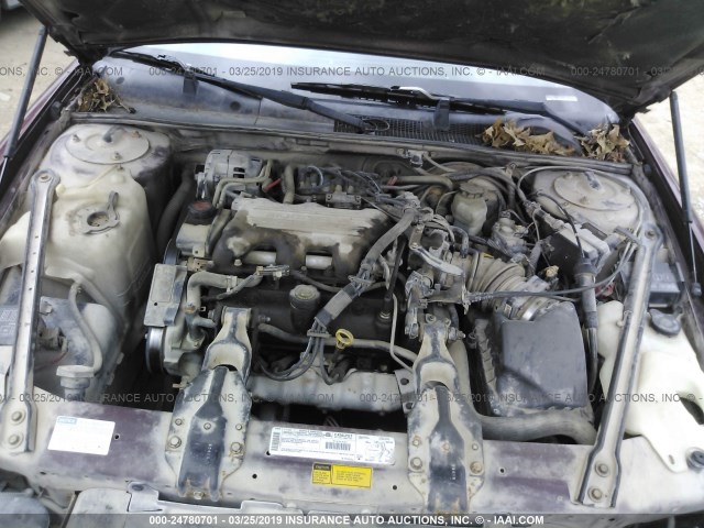 2G1WW12M8X9204682 - 1999 CHEVROLET MONTE CARLO LS ბურგუნდია ფოტო 10