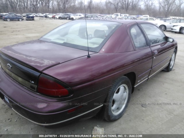 2G1WW12M8X9204682 - 1999 CHEVROLET MONTE CARLO LS ბურგუნდია ფოტო 4
