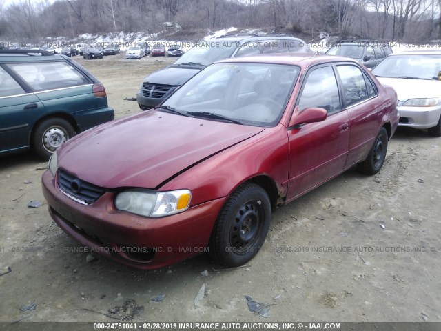 1NXBR12EX1Z424000 - 2001 TOYOTA COROLLA CE/LE/S MAROON photo 2