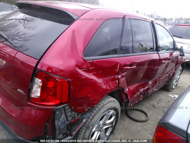 2FMDK3JC4CBA11748 - 2012 FORD EDGE SEL RED photo 6