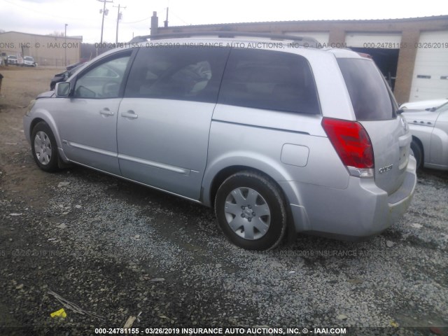 5N1BV28U46N125443 - 2006 NISSAN QUEST S/SE/SL SILVER photo 3