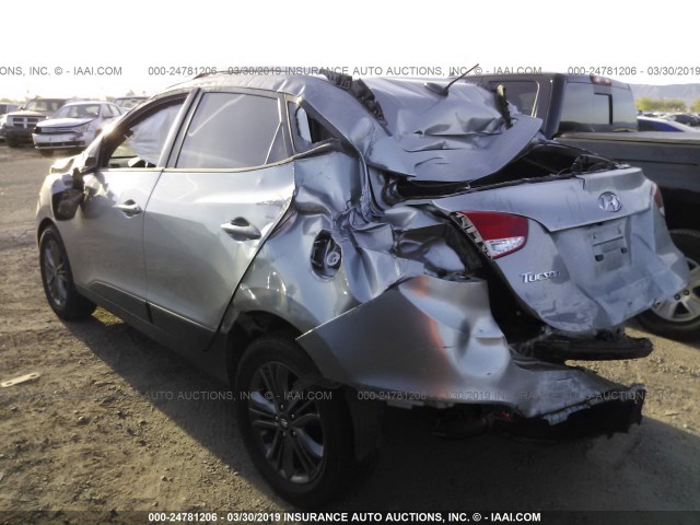 KM8JU3AG8FU056173 - 2015 HYUNDAI TUCSON LIMITED/SE SILVER photo 3