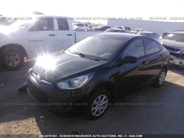 KMHCT4AE6CU246257 - 2012 HYUNDAI ACCENT GLS/GS BLACK photo 2