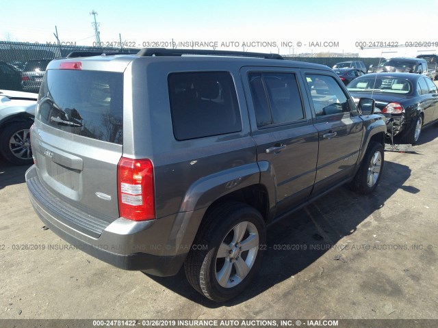 1C4NJRFB6CD564183 - 2012 JEEP PATRIOT LATITUDE GRAY photo 4