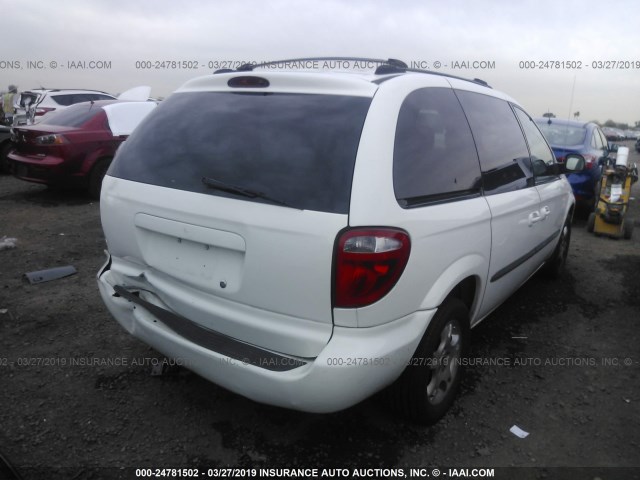 1D4GP45R74B562161 - 2004 DODGE CARAVAN SXT WHITE photo 4