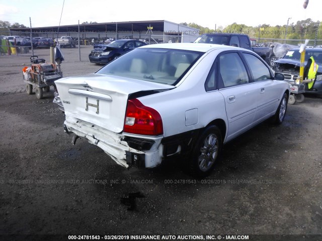 YV1TS59H741365797 - 2004 VOLVO S80 2.5T WHITE photo 4