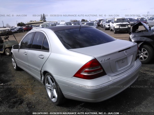 WDBRF61J21F133582 - 2001 MERCEDES-BENZ C 240 SILVER photo 3