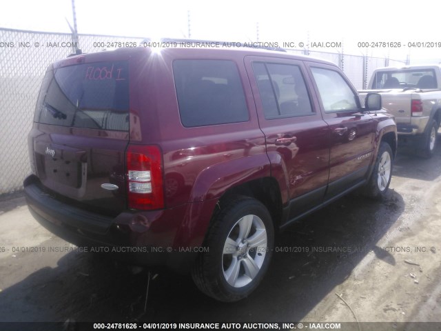 1C4NJRFB6ED615989 - 2014 JEEP PATRIOT LATITUDE RED photo 4