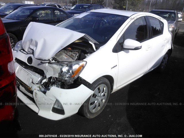 JTDKDTB39C1502459 - 2012 TOYOTA PRIUS C WHITE photo 2