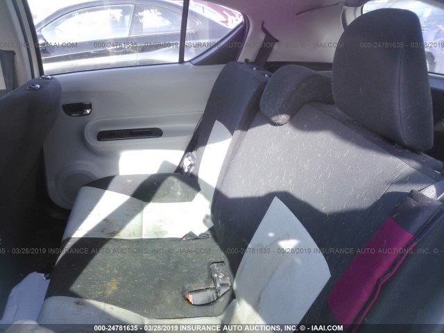 JTDKDTB39C1502459 - 2012 TOYOTA PRIUS C WHITE photo 8