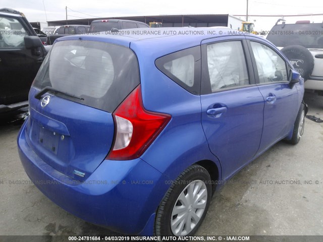 3N1CE2CP5FL432729 - 2015 NISSAN VERSA NOTE S/S PLUS/SV/SL/SR BLUE photo 4