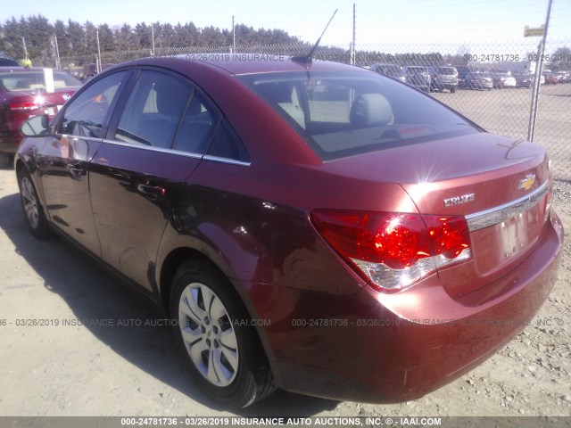 1G1PC5SH7C7289551 - 2012 CHEVROLET CRUZE LS BURGUNDY photo 3