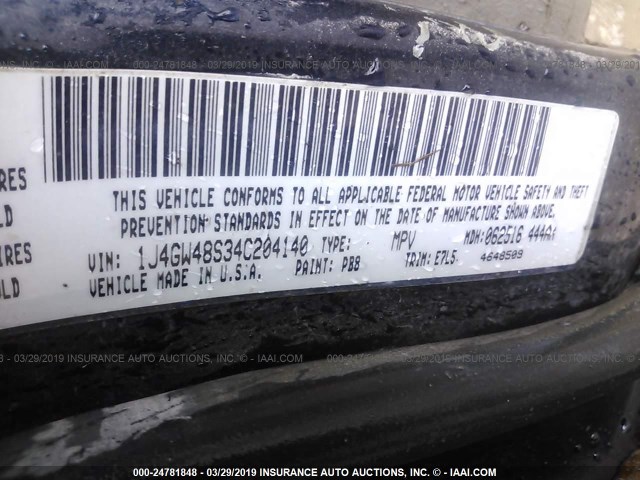1J4GW48S34C204140 - 2004 JEEP GRAND CHEROKEE LAREDO/COLUMBIA/FREEDOM 蓝色 照片 9
