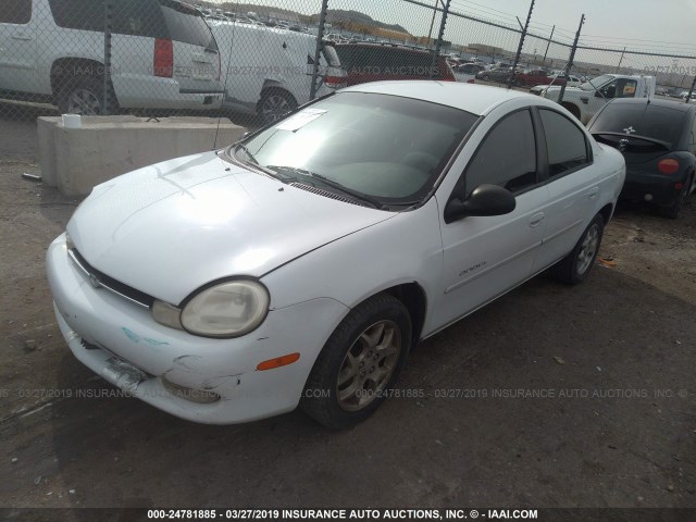 1B3ES46C4YD650500 - 2000 DODGE NEON ES WHITE photo 2