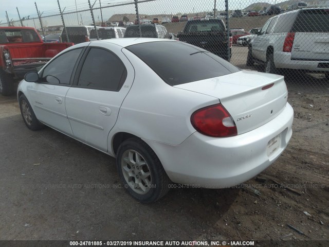 1B3ES46C4YD650500 - 2000 DODGE NEON ES WHITE photo 3