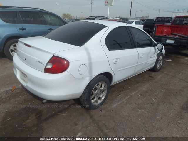 1B3ES46C4YD650500 - 2000 DODGE NEON ES WHITE photo 4