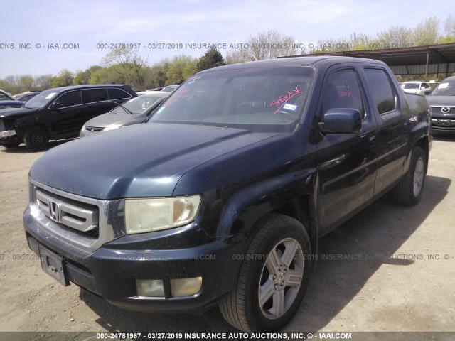 5FPYK1F50AB001679 - 2010 HONDA RIDGELINE RTL Dark Blue photo 2