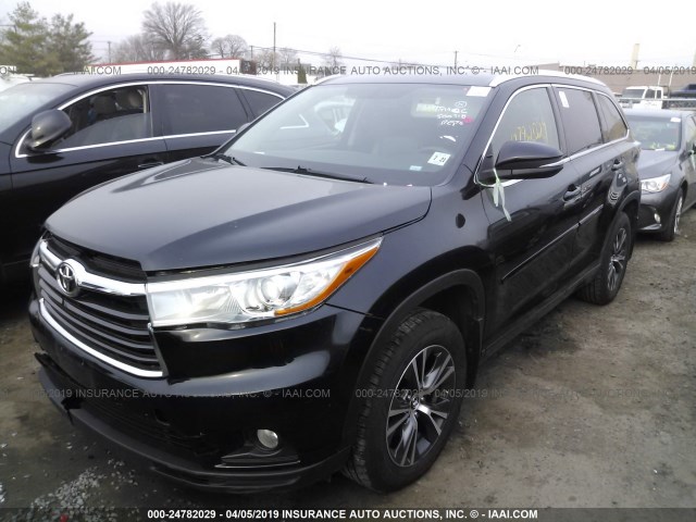 5TDJKRFH4GS500718 - 2016 TOYOTA HIGHLANDER XLE BLACK photo 2