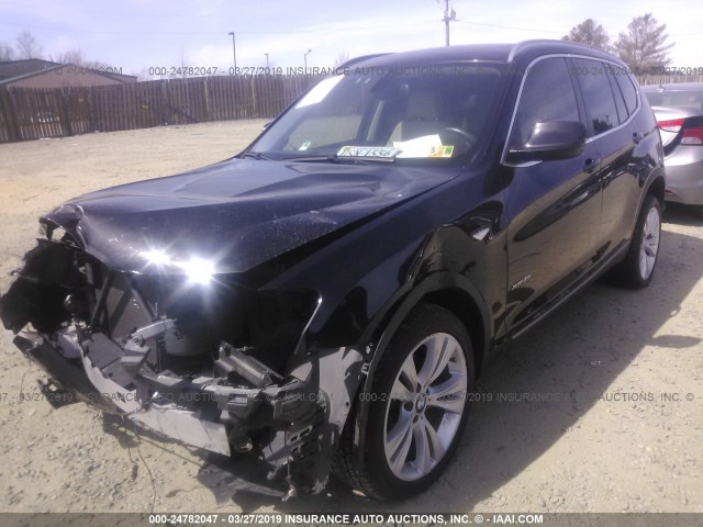 5UXWX7C52BL730014 - 2011 BMW X3 XDRIVE35I BLACK photo 2