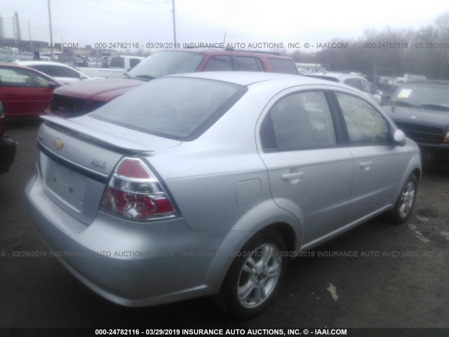 KL1TG5DE8BB227995 - 2011 CHEVROLET AVEO LT SILVER photo 4