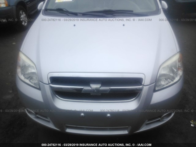 KL1TG5DE8BB227995 - 2011 CHEVROLET AVEO LT SILVER photo 6