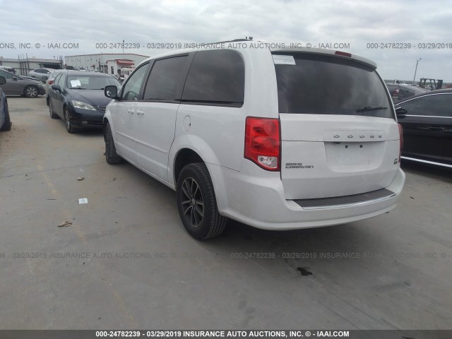 2C4RDGEG7HR699901 - 2017 DODGE GRAND CARAVAN GT WHITE photo 3