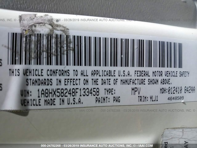 1A8HX58248F133458 - 2008 CHRYSLER ASPEN LIMITED CREAM photo 9