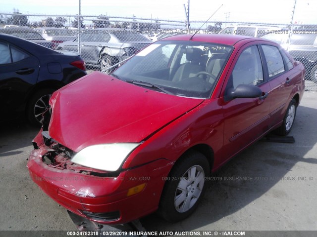 1FAFP34N07W106524 - 2007 FORD FOCUS ZX4/S/SE/SES წითელი ფოტო 2