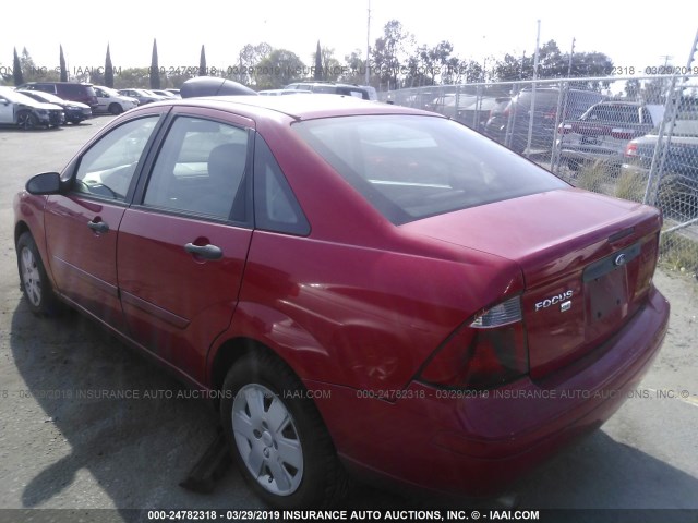 1FAFP34N07W106524 - 2007 FORD FOCUS ZX4/S/SE/SES წითელი ფოტო 3