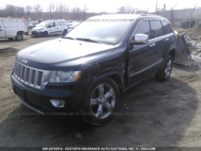 1C4RJFCT6CC129540 - 2012 JEEP GRAND CHEROKEE OVERLAND GRAY photo 2