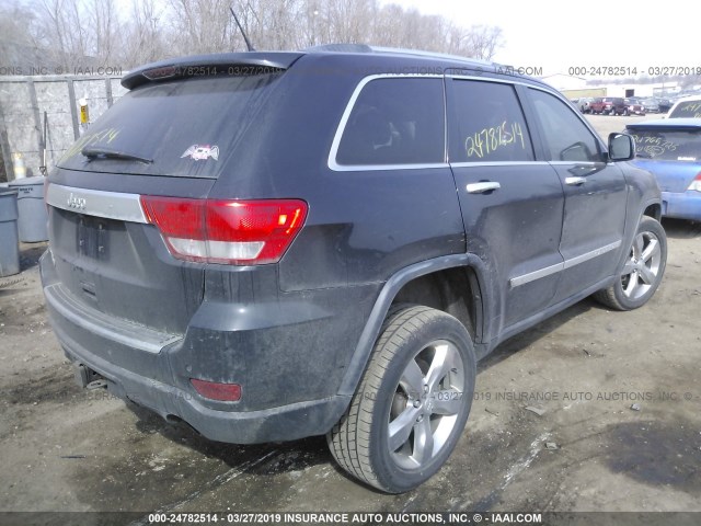 1C4RJFCT6CC129540 - 2012 JEEP GRAND CHEROKEE OVERLAND GRAY photo 4