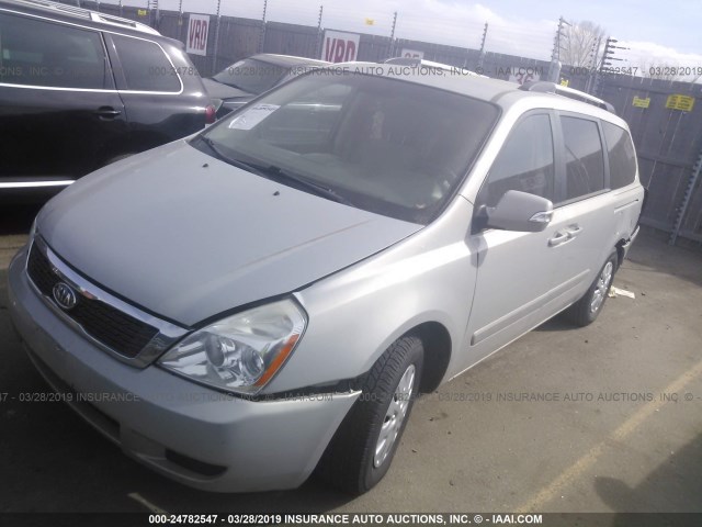 KNDMG4C73C6477620 - 2012 KIA SEDONA LX GRAY photo 2