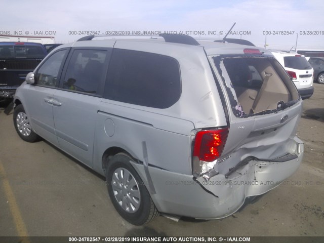 KNDMG4C73C6477620 - 2012 KIA SEDONA LX GRAY photo 3