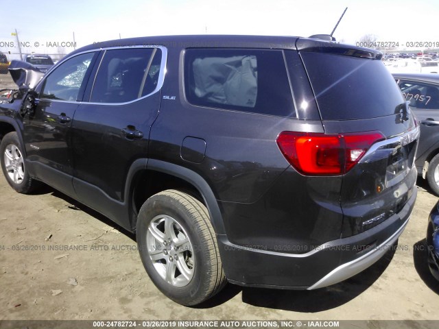 1GKKNKLA0JZ212036 - 2018 GMC ACADIA SLE BLACK photo 3