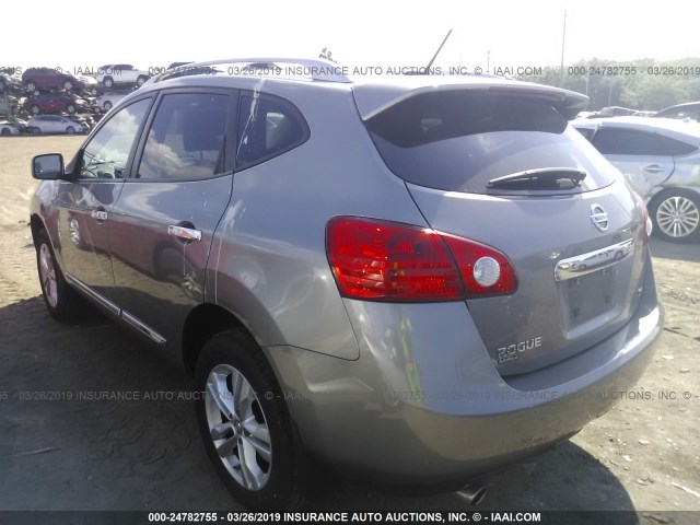 JN8AS5MT9DW500729 - 2013 NISSAN ROGUE S/SV GRAY photo 3