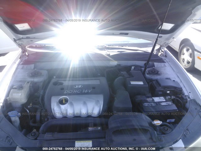 KMHET46C36A081001 - 2006 HYUNDAI SONATA GL SILVER photo 10