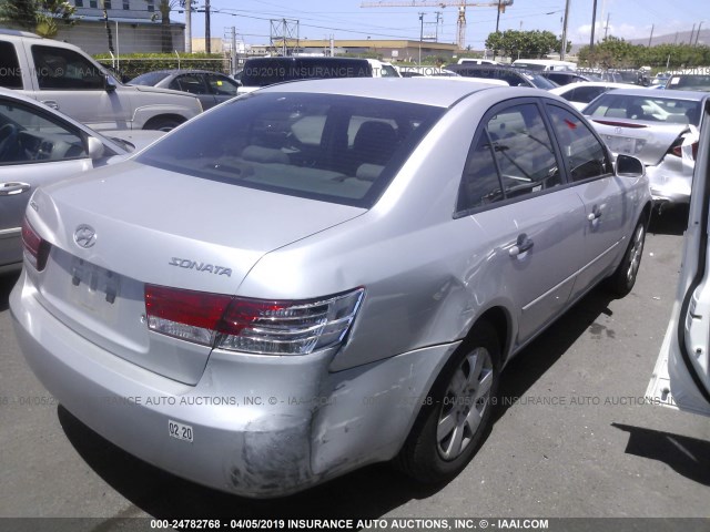 KMHET46C36A081001 - 2006 HYUNDAI SONATA GL SILVER photo 4