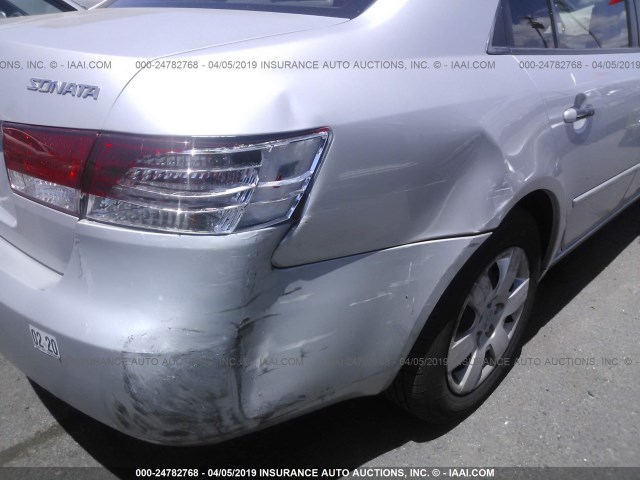 KMHET46C36A081001 - 2006 HYUNDAI SONATA GL SILVER photo 6