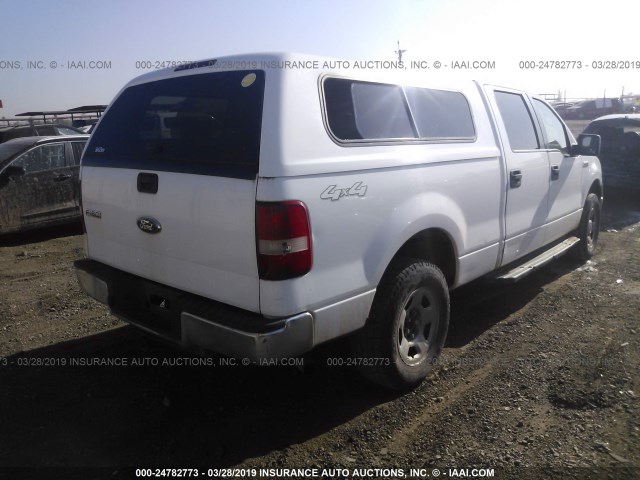 1FTRW14W88FA60675 - 2008 FORD F150 SUPERCREW WHITE photo 4