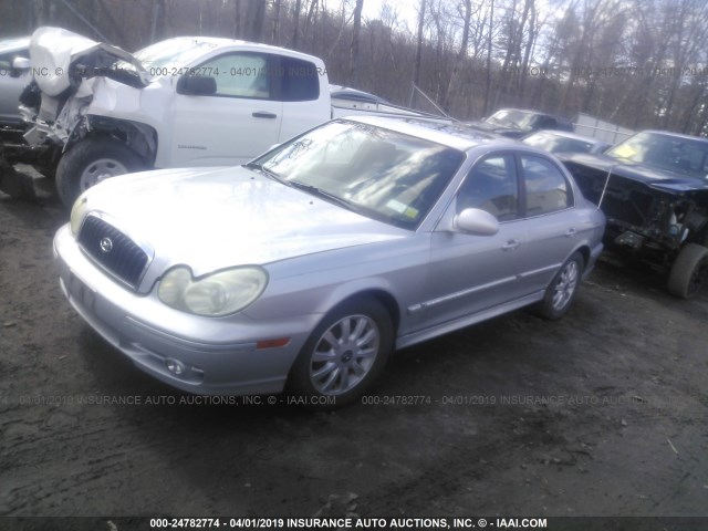 KMHWF35H23A891749 - 2003 HYUNDAI SONATA GLS/LX SILVER photo 2