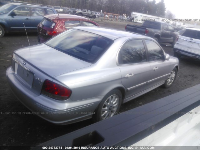 KMHWF35H23A891749 - 2003 HYUNDAI SONATA GLS/LX SILVER photo 4