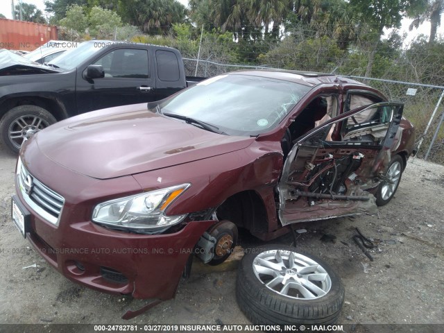 1N4AA5AP3DC803745 - 2013 NISSAN MAXIMA S/SV RED photo 2