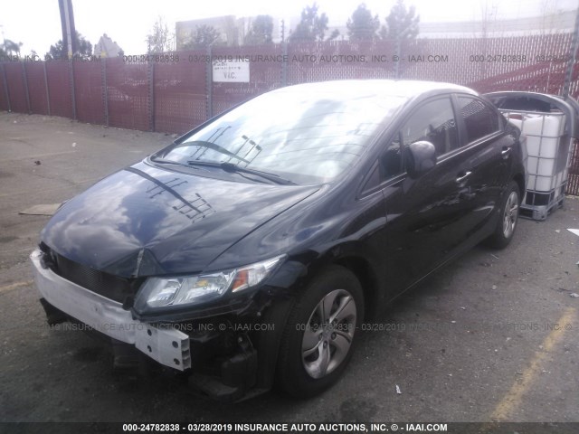 2HGFB2F5XDH542891 - 2013 HONDA CIVIC LX BLACK photo 2