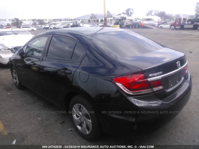 2HGFB2F5XDH542891 - 2013 HONDA CIVIC LX BLACK photo 3