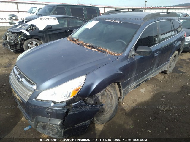 4S4BRBAC8D1272181 - 2013 SUBARU OUTBACK 2.5I BLUE photo 2