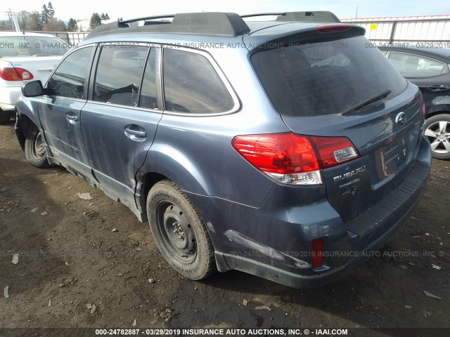 4S4BRBAC8D1272181 - 2013 SUBARU OUTBACK 2.5I BLUE photo 3