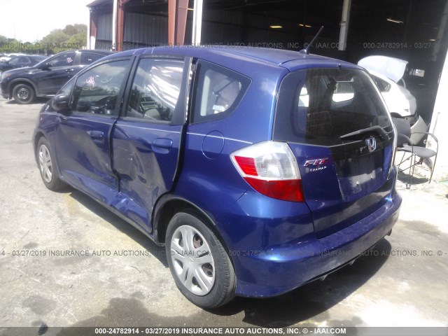 JHMGE88209S066763 - 2009 HONDA FIT BLUE photo 3