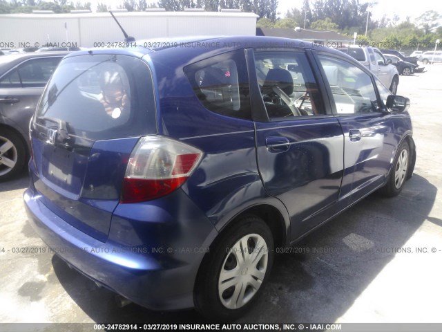 JHMGE88209S066763 - 2009 HONDA FIT BLUE photo 4